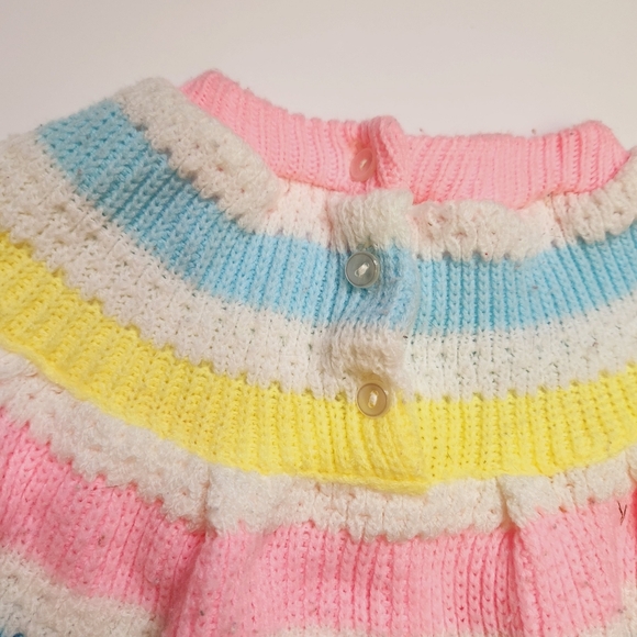 Vintage Baby Girl Sweater Cottagecore 80s 90s Gift Pastel Feminine 1980s 80s - Picture 6 of 10